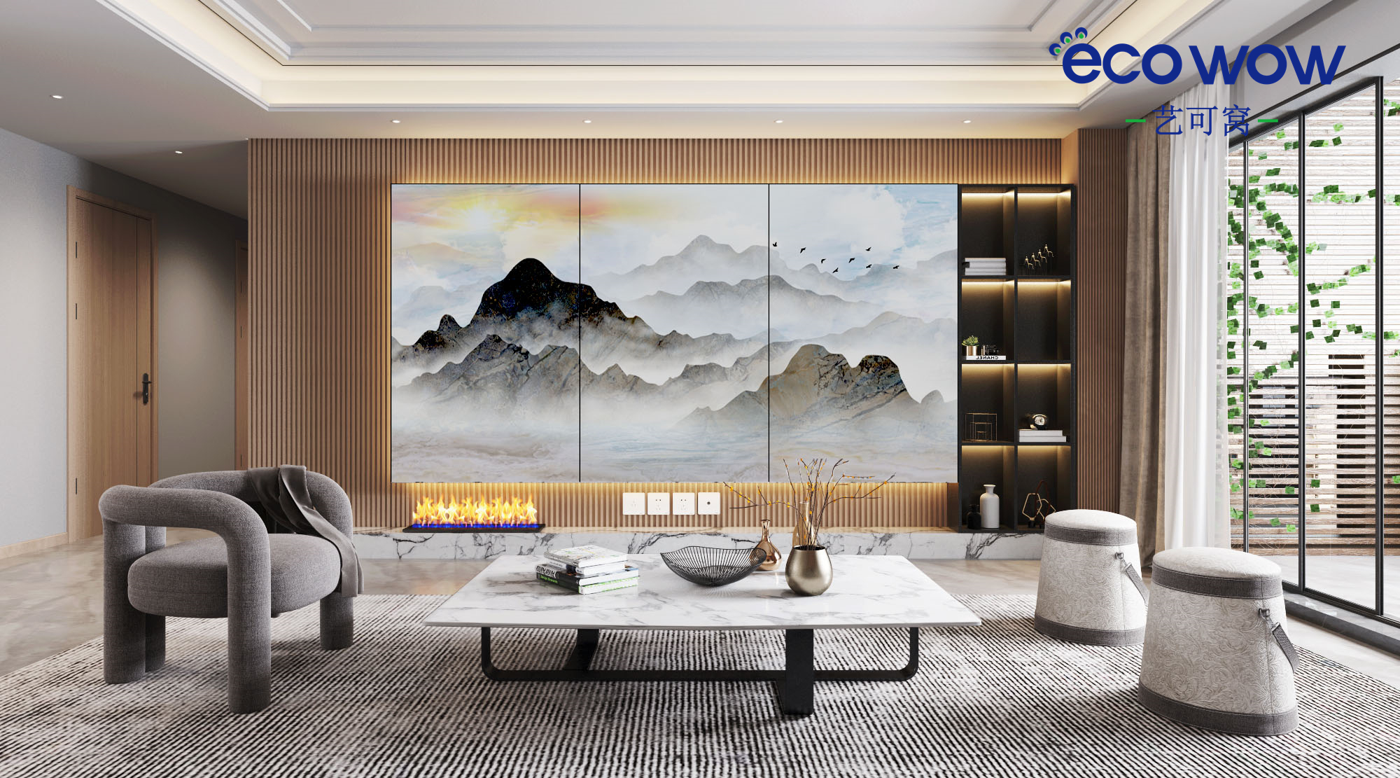 中式风格客厅背景墙
